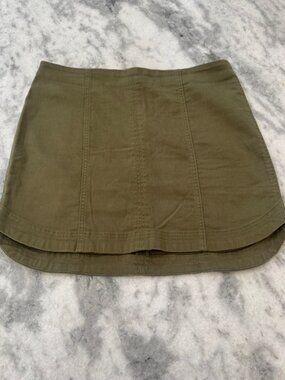 State Olive Paneled Mini Skirt